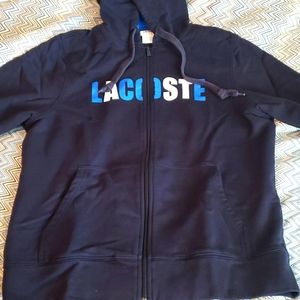 Lacoste Sweatshirt Zip Up Navy Blue Large